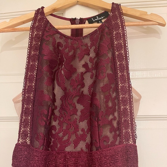 Lulu’s Forever and Always Burgundy Lace Maxi Dress - Picture 2 of 13